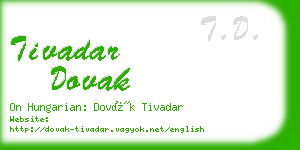 tivadar dovak business card